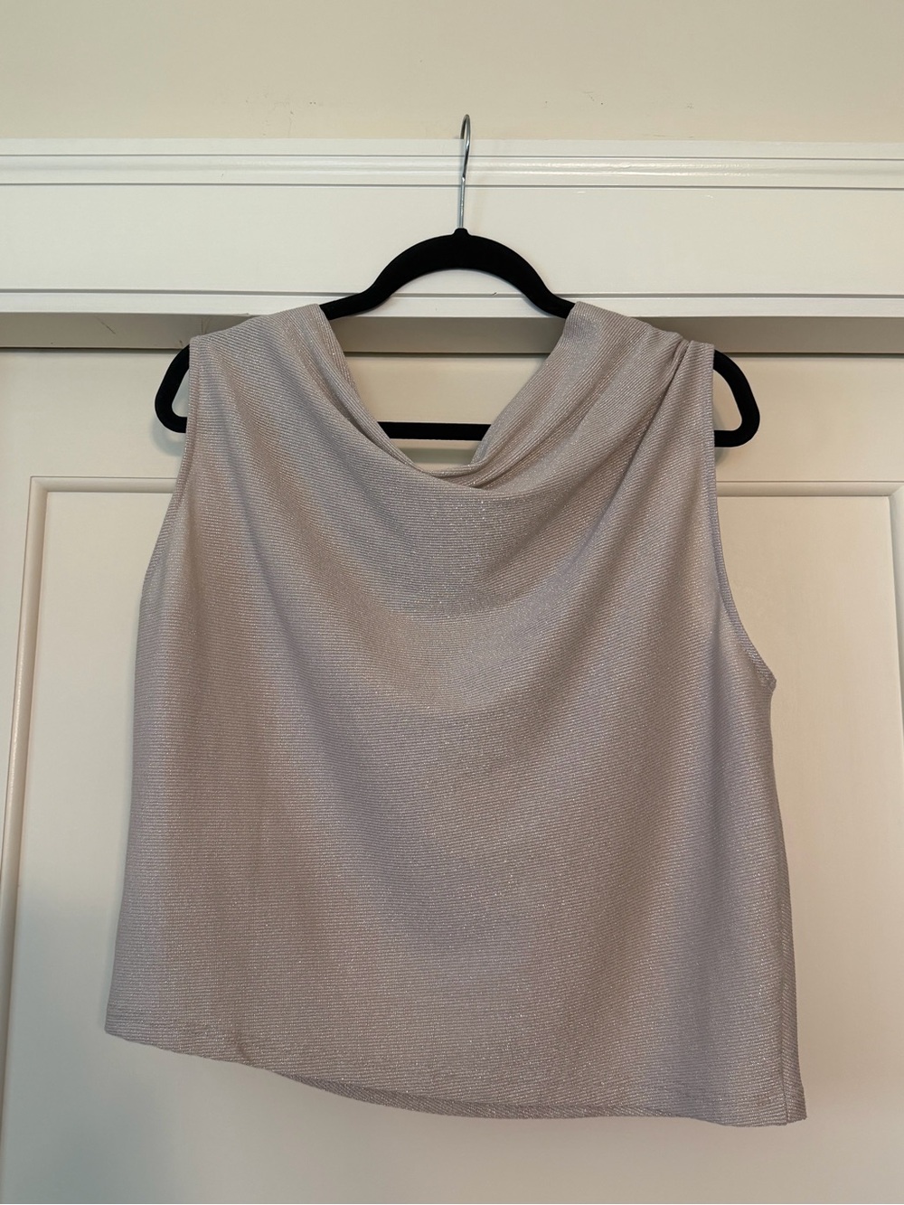 Anthropologie Dolan Left Coast Champagne Metallic Cowl Neck Tank Top L NWT - Picture 6 of 6